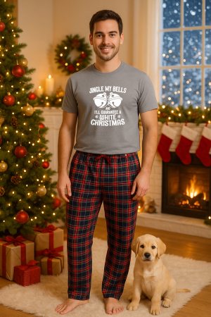 Pijamale barbati - Set pijamale barbati bumbac Colectia Christmas, sarbatori de Craciun