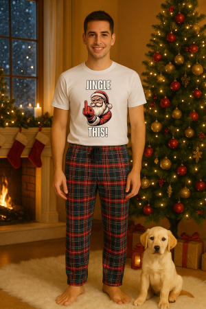 Pijamale barbati - Set pijamale barbati bumbac Colectia Christmas, sarbatori de Craciun