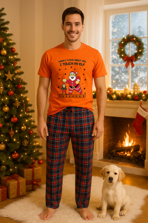 Pijamale barbati - Set pijamale barbati bumbac Colectia Christmas, sarbatori de Craciun