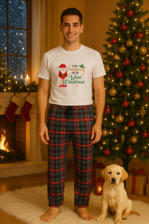 Pijamale barbati - Set pijamale barbati bumbac Colectia Christmas, sarbatori de Craciun