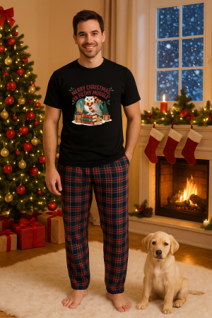 Pijamale barbati - Set pijamale barbati bumbac Colectia Christmas, sarbatori de Craciun