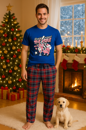 Pijamale barbati - Set pijamale barbati bumbac Colectia Christmas, sarbatori de Craciun