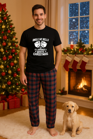 Pijamale barbati - Set pijamale barbati bumbac Colectia Christmas, sarbatori de Craciun