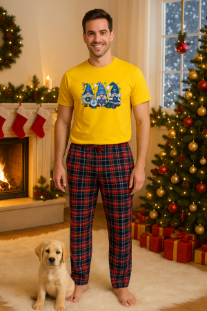 Pijamale barbati - Set pijamale barbati bumbac Colectia Christmas, sarbatori de Craciun