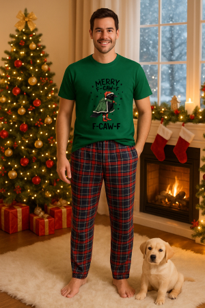 Pijamale barbati - Set pijamale barbati bumbac Colectia Christmas, sarbatori de Craciun