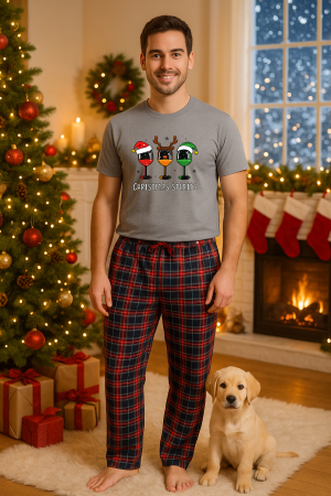 Pijamale barbati - Set pijamale barbati bumbac Colectia Christmas, sarbatori de Craciun