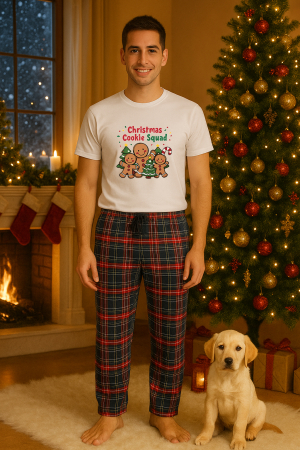 Pijamale barbati - Set pijamale barbati bumbac Colectia Christmas, sarbatori de Craciun