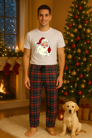 Pijamale barbati - Set pijamale barbati bumbac Colectia Christmas, sarbatori de Craciun