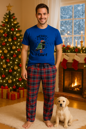 Pijamale barbati - Set pijamale barbati bumbac Colectia Christmas, sarbatori de Craciun