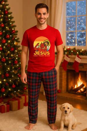 Pijamale barbati - Set pijamale barbati bumbac Colectia Christmas, sarbatori de Craciun