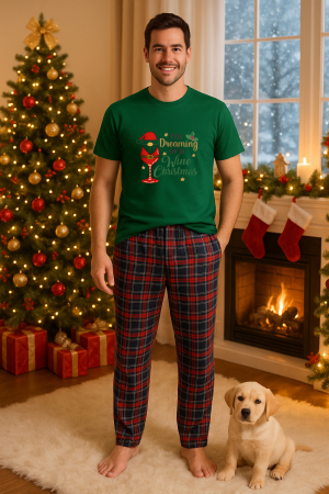 Pijamale barbati - Set pijamale barbati bumbac Colectia Christmas, sarbatori de Craciun