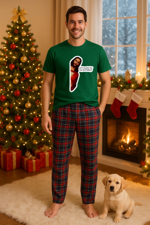 Pijamale barbati - Set pijamale barbati bumbac Colectia Christmas, sarbatori de Craciun