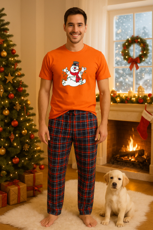 Pijamale barbati - Set pijamale barbati bumbac Colectia Christmas, sarbatori de Craciun