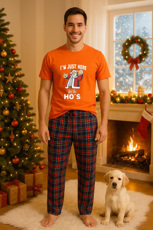 Pijamale barbati - Set pijamale barbati bumbac Colectia Christmas, sarbatori de Craciun