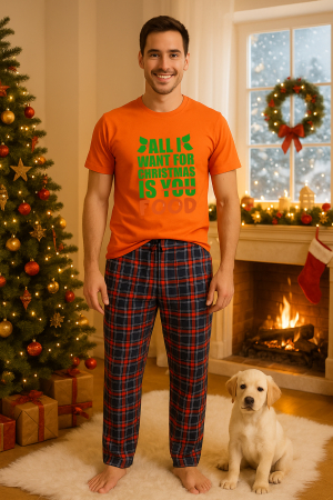 Pijamale barbati - Set pijamale barbati bumbac Colectia Christmas, sarbatori de Craciun