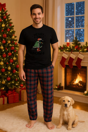 Pijamale barbati - Set pijamale barbati bumbac Colectia Christmas, sarbatori de Craciun