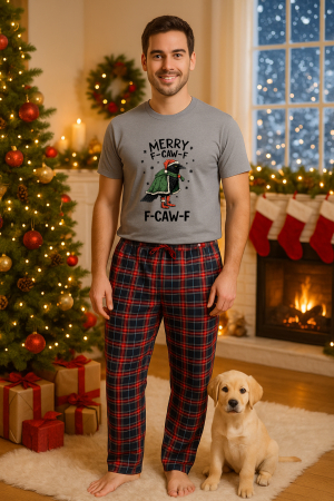 Pijamale barbati - Set pijamale barbati bumbac Colectia Christmas, sarbatori de Craciun