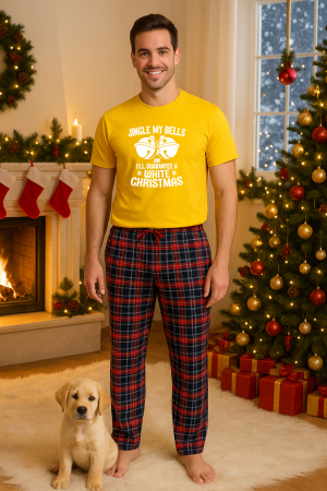 Pijamale barbati - Set pijamale barbati bumbac Colectia Christmas, sarbatori de Craciun