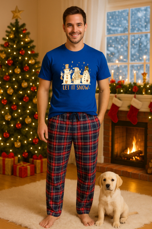 Pijamale barbati - Set pijamale barbati bumbac Colectia Christmas, sarbatori de Craciun