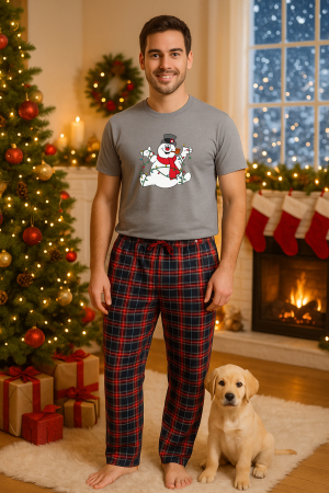 Pijamale barbati - Set pijamale barbati bumbac Colectia Christmas, sarbatori de Craciun