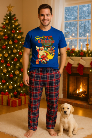 Pijamale barbati - Set pijamale barbati bumbac Colectia Christmas, sarbatori de Craciun