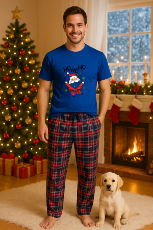 Pijamale barbati - Set pijamale barbati bumbac Colectia Christmas, sarbatori de Craciun