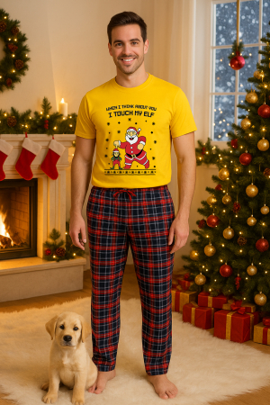 Pijamale barbati - Set pijamale barbati bumbac Colectia Christmas, sarbatori de Craciun