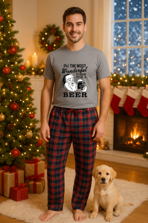 Pijamale barbati - Set pijamale barbati bumbac Colectia Christmas, sarbatori de Craciun