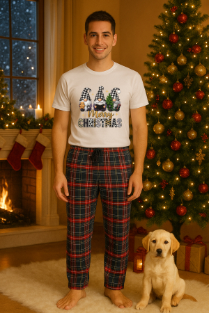 Pijamale barbati - Set pijamale barbati bumbac Colectia Christmas, sarbatori de Craciun