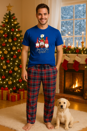 Pijamale barbati - Set pijamale barbati bumbac Colectia Christmas, sarbatori de Craciun