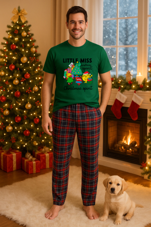 Pijamale barbati - Set pijamale barbati bumbac Colectia Christmas, sarbatori de Craciun