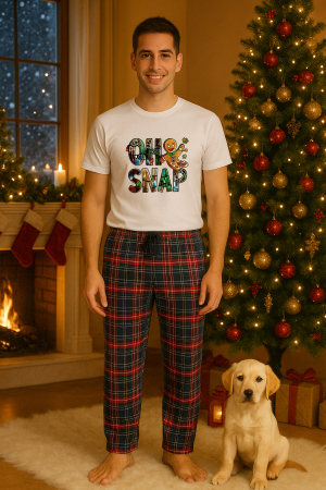 Pijamale barbati - Set pijamale barbati bumbac Colectia Christmas, sarbatori de Craciun