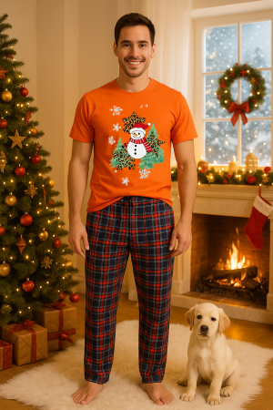 Pijamale barbati - Set pijamale barbati bumbac Colectia Christmas, sarbatori de Craciun