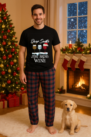 Pijamale barbati - Set pijamale barbati bumbac Colectia Christmas, sarbatori de Craciun