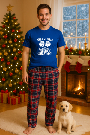 Pijamale barbati - Set pijamale barbati bumbac Colectia Christmas, sarbatori de Craciun