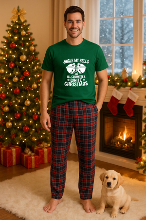 Pijamale barbati - Set pijamale barbati bumbac Colectia Christmas, sarbatori de Craciun