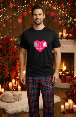 Pijamale barbati - Set pijamale barbati bumbac Colectia Valentine's Day, Dragobete