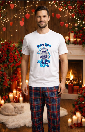 Pijamale barbati - Set pijamale barbati bumbac Colectia Valentine's Day, Dragobete