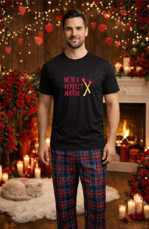 Pijamale barbati - Set pijamale barbati bumbac Colectia Valentine's Day, Dragobete