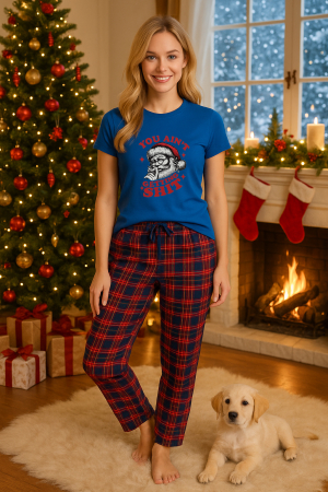 Pijamale femei - Set pijamale femei bumbac Colectia Christmas, sarbatori de Craciun