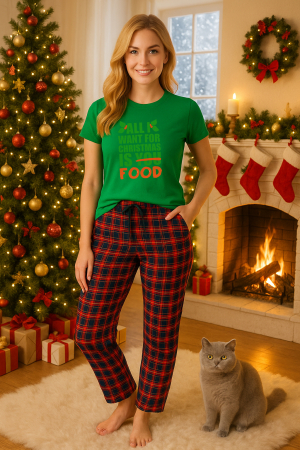 Pijamale femei - Set pijamale femei bumbac Colectia Christmas, sarbatori de Craciun