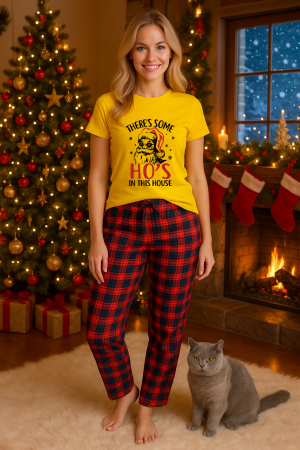 Pijamale femei - Set pijamale femei bumbac Colectia Christmas, sarbatori de Craciun