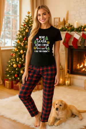 Pijamale femei - Set pijamale femei bumbac Colectia Christmas, sarbatori de Craciun