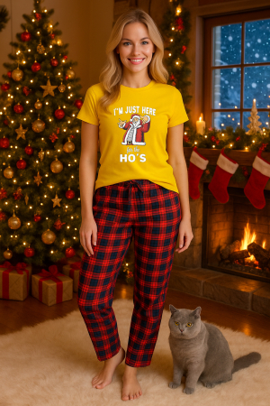 Pijamale femei - Set pijamale femei bumbac Colectia Christmas, sarbatori de Craciun