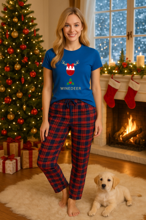 Pijamale femei - Set pijamale femei bumbac Colectia Christmas, sarbatori de Craciun