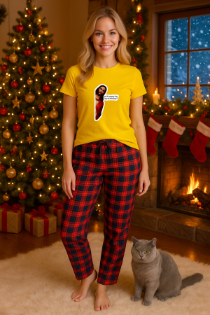 Pijamale femei - Set pijamale femei bumbac Colectia Christmas, sarbatori de Craciun