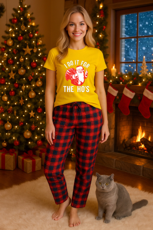 Pijamale femei - Set pijamale femei bumbac Colectia Christmas, sarbatori de Craciun