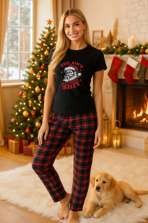 Pijamale femei - Set pijamale femei bumbac Colectia Christmas, sarbatori de Craciun