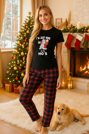 Pijamale femei - Set pijamale femei bumbac Colectia Christmas, sarbatori de Craciun