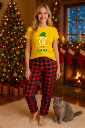 Pijamale femei - Set pijamale femei bumbac Colectia Christmas, sarbatori de Craciun